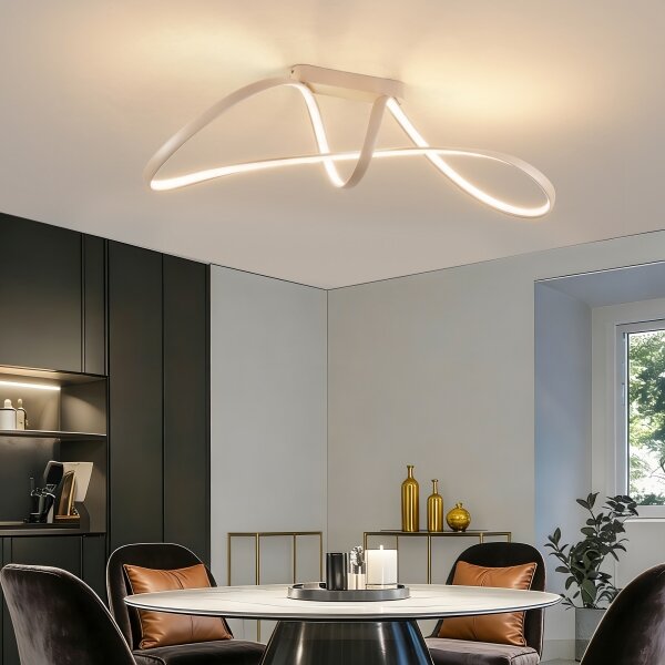 Brilagi-LED Stmívatelný přisazený lustr TWISTER LED/60W/230V 3000-6000K béžov+DO