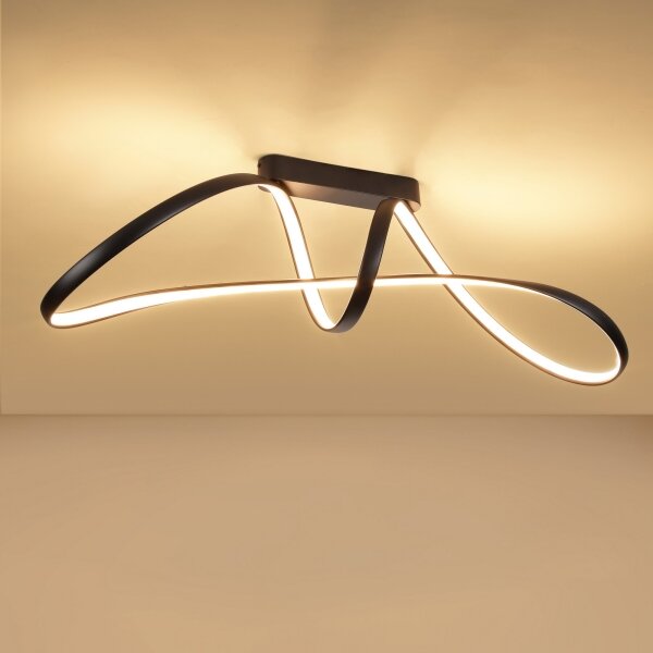 Brilagi-LED Stmívatelný přisazený lustr TWISTER LED/60W/230V 3000-6000K černá+DO