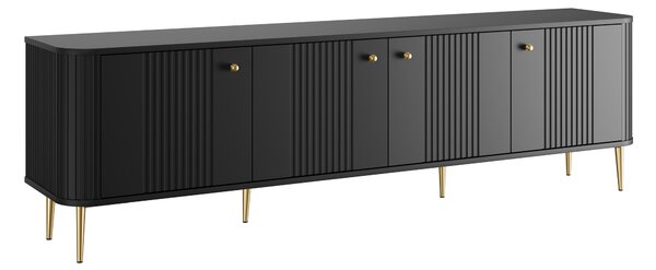 TV stolek Vesper 4D 187 cm - černý / zlaté nožky