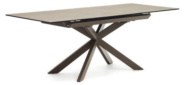 Hnědý rozkládací jídelní stůl s keramickou deskou 90x160 cm Atminda – Kave Home