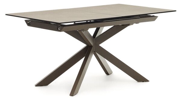 Hnědý rozkládací jídelní stůl s keramickou deskou 90x160 cm Atminda – Kave Home