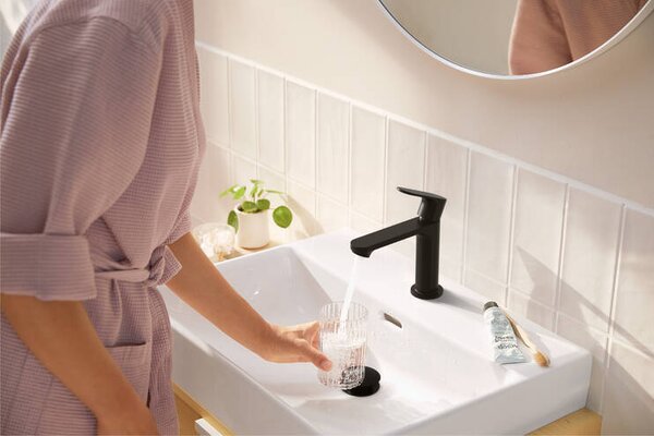 Hansgrohe Rebris S - Páková umyvadlová baterie 110 CoolStart bez odtokové soupravy, matná černá 72520670