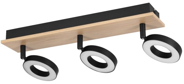 Eglo 901204 - LED Bodové svítidlo RIELVES 3xLED/4,2W/230V černá/hnědá