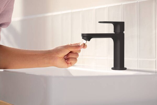 Hansgrohe Rebris S - Páková umyvadlová baterie 110 CoolStart bez odtokové soupravy, matná černá 72520670