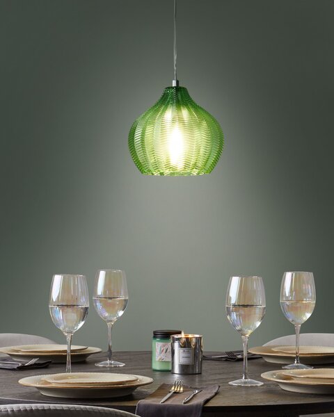 Závěsná lampa KEILA Sklo Zelená