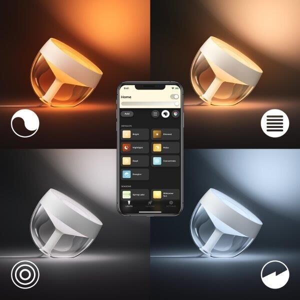 Philips Hue Iris (gen4) 8719514264465 LED náladová stolní lampa 8,1W 2000-6500K+RGB bílá/průhledná IP20 Bluetooth