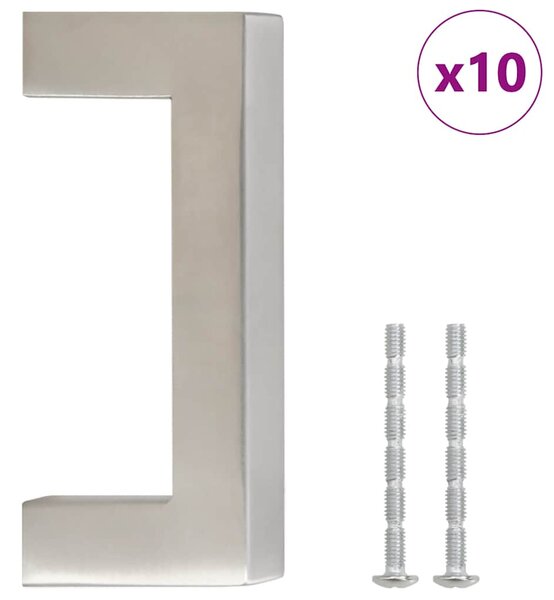 Nábytkové úchytky 10 ks stříbrné 64 mm nerezová ocel 155380