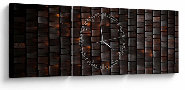 Moderní abstraktní obraz (s hodinami) (90x30 cm)