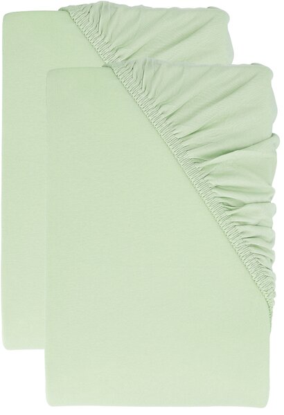 Livarno® Sada žerzejových napínacích prostěradel, 90–100 x 200 cm, 2dílná, zelená (800013659)