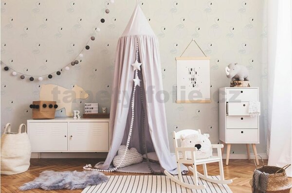 Vliesové tapety na zeď Boys&Girls 36998-1, rozměr 10,05 m x 0,53 m, plameňáci na bílém podkladu, A.S. CRÉATION