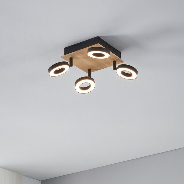 Eglo 901205 - LED Bodové svítidlo RIELVES 4xLED/4,2W/230V černá/hnědá