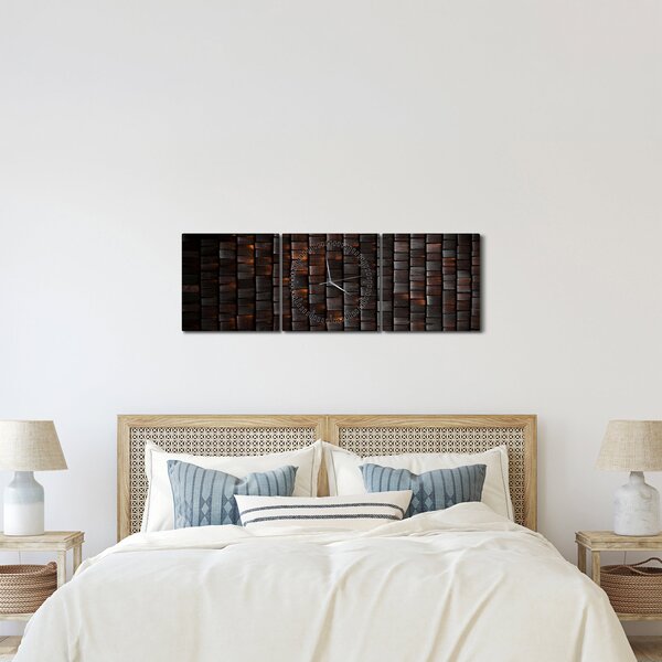 Moderní abstraktní obraz (s hodinami) (90x30 cm)