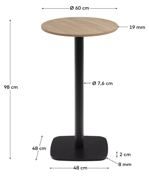 Přírodní barový stůl Kave Home Dina 60 cm