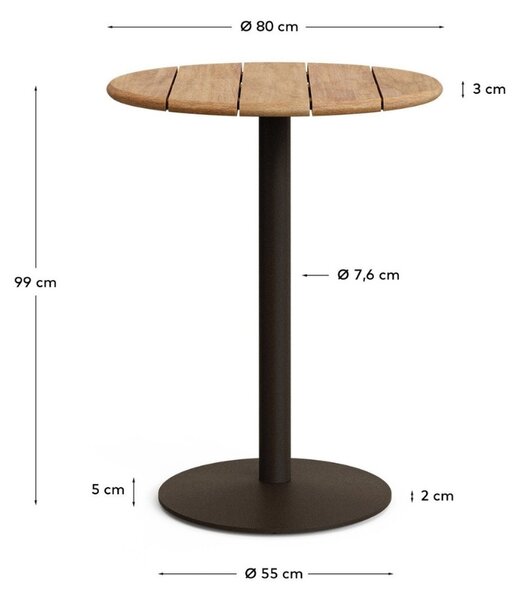 Dřevěný barový stůl Kave Home Esilda 80 cm