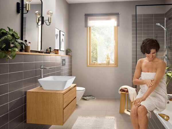 Hansgrohe Rebris E páková umyvadlová baterie 240 CoolStart pro umyvadlové mísy bez odtokové soupravy, chrom 72583000