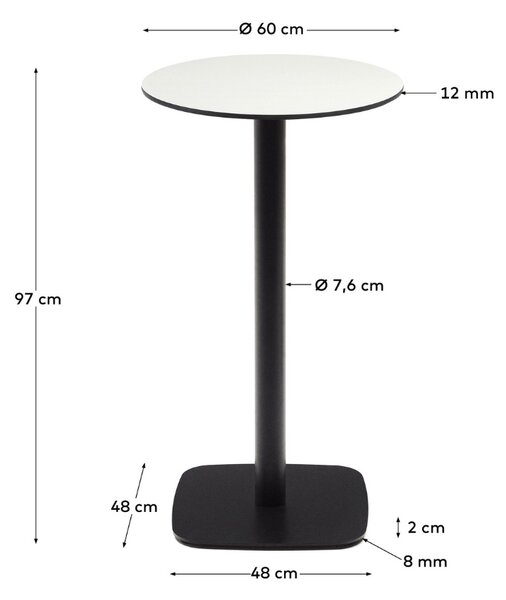 Bílý barový stůl Kave Home Esilda 60 cm