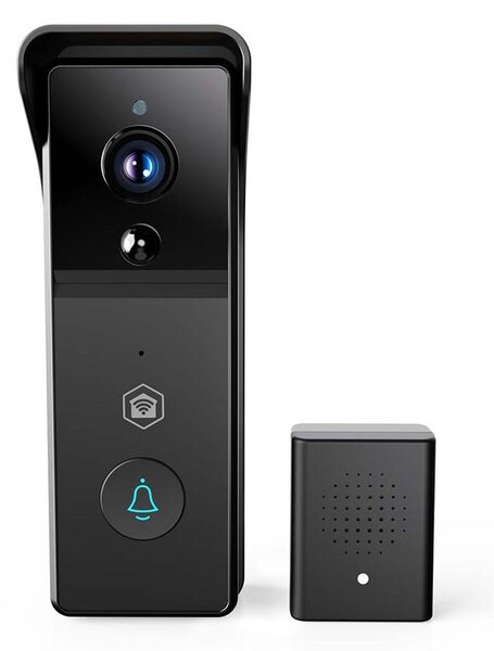 Nedis WIFICDP21BK - Videozvonek se senz. 4400 mAh Full HD 1296p IP44 Wi-Fi Tuya