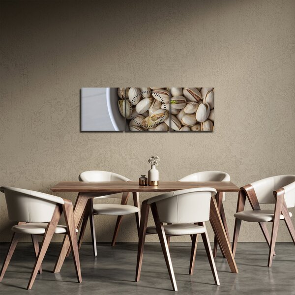 Obraz - pistácie (s hodinami) (90x30 cm)