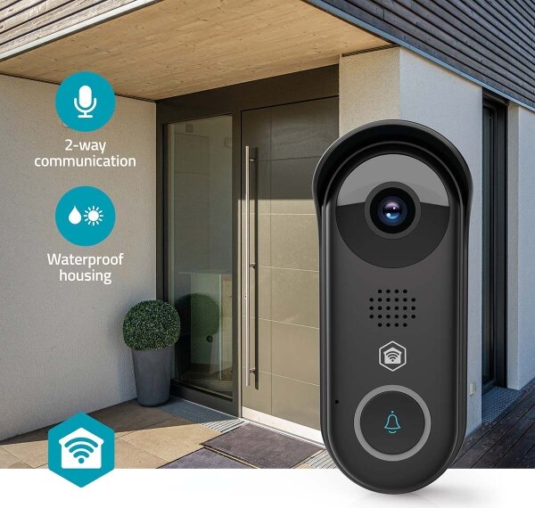 Nedis WIFICDP11BK - Chytrý videozvonek se senz. 5V Full HD 1080p IP54 Wi-Fi Tuya