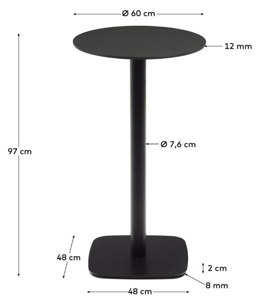 Černý barový stůl Kave Home Dina 60 cm