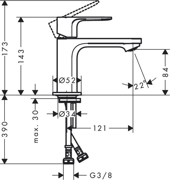 Hansgrohe Rebris S umyvadlová baterie stojící chrom 72514000