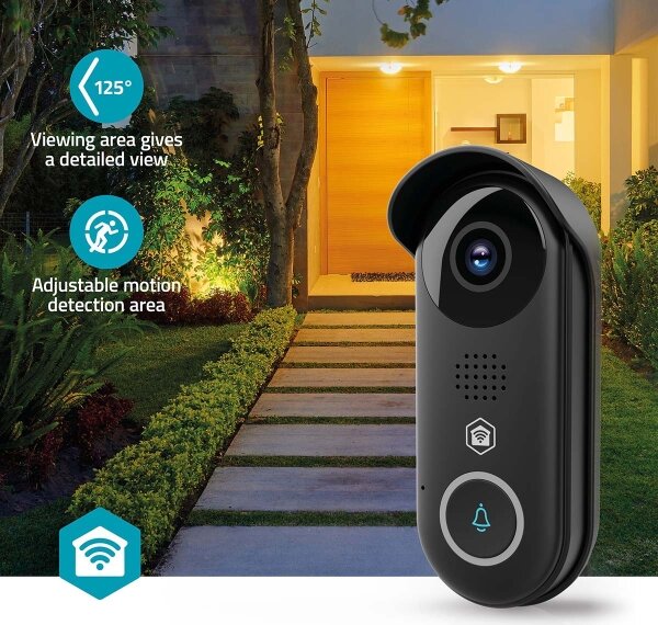 Nedis WIFICDP11BK - Chytrý videozvonek se senz. 5V Full HD 1080p IP54 Wi-Fi Tuya