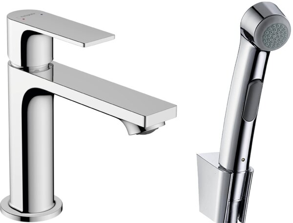 Hansgrohe Rebris E páková umyvadlová baterie 110 s ruční sprchou Bidette a sprchovou hadicí 160 cm bez odtokové soupravy, chrom 72216000