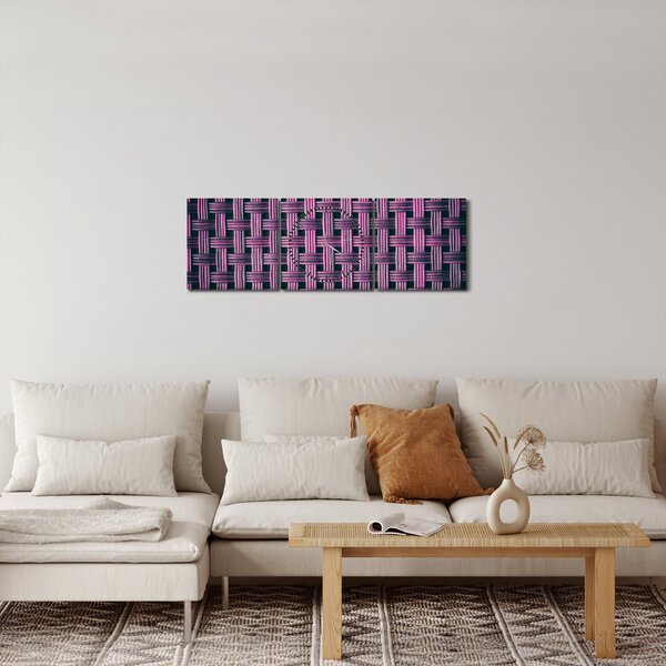 Obraz fialové textury (s hodinami) (90x30 cm)