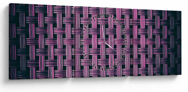 Obraz fialové textury (s hodinami) (90x30 cm)