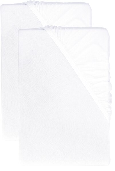 Livarno® Sada žerzejových napínacích prostěradel, 90–100 x 200 cm, 2dílná, bílá (800013658)