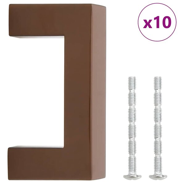 Nábytkové úchytky 10 ks bronzové 64 mm nerezová ocel 155404