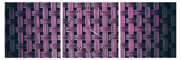 Obraz fialové textury (s hodinami) (90x30 cm)