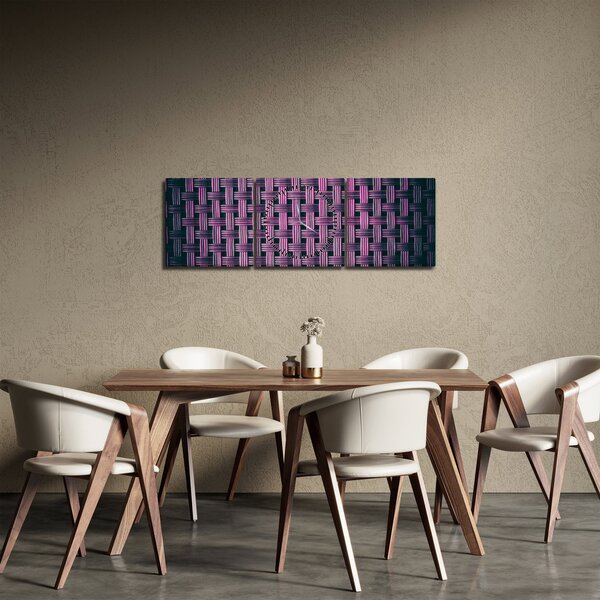 Obraz fialové textury (s hodinami) (90x30 cm)