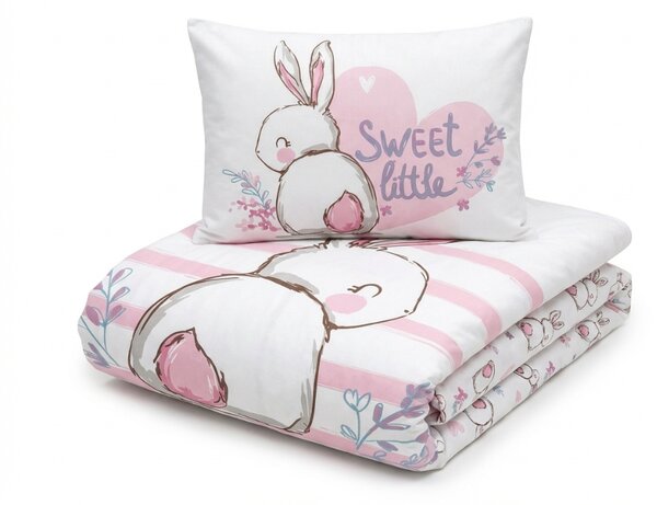 Bavlněné povlečení do postýlky BUNNY SWEET bílé Rozměr povlečení: 40 x 60 cm | 100 x 135 cm