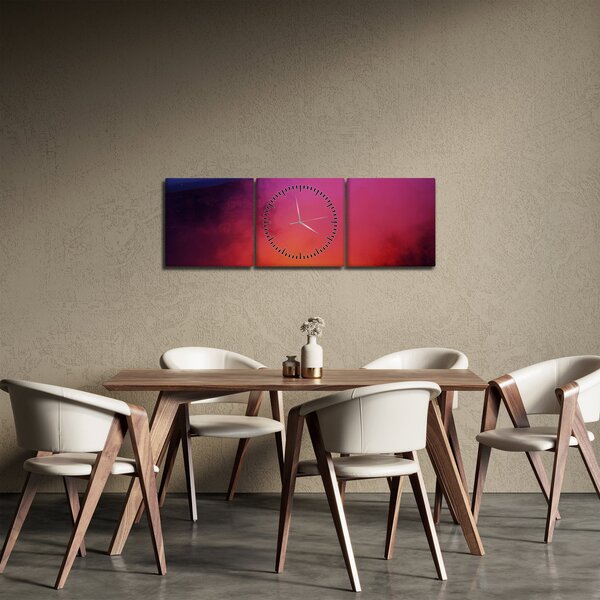 Obraz - vulkán (s hodinami) (90x30 cm)