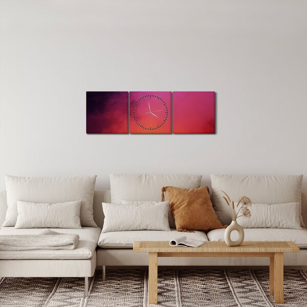 Obraz - vulkán (s hodinami) (90x30 cm)