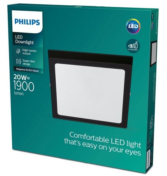 Philips 8719514328822 Magneos Slim DL252 stropní svítidlo LED 20W/1900lm 2700K černá