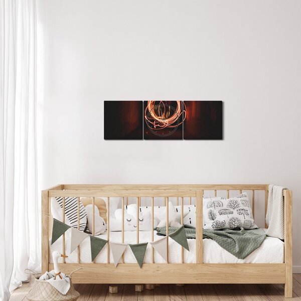 Obraz - čáry v tunelu (s hodinami) (90x30 cm)