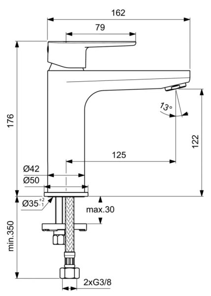 Ideal Standard BC554AA -Umyvadlová baterie CERAFINE MODEL O 17,6 cm lesklý chrom