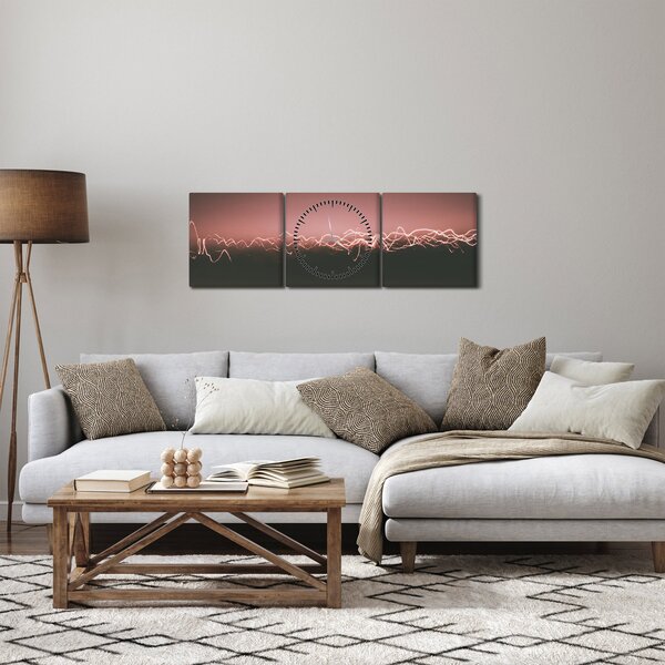 Abstraktní obraz (s hodinami) (90x30 cm)