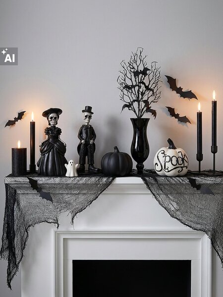 Sinsay - Halloweenské dekorace 2 pack - černá