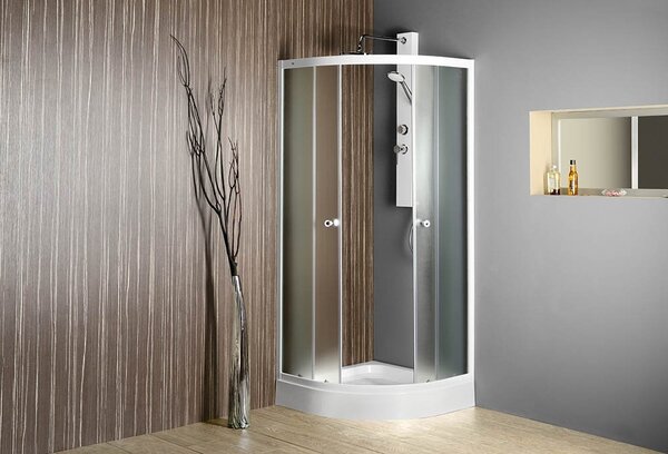 Aqualine Aqualine, ARLEN čtvrtkruhová sprchová zástěna 900x900mm, sklo BRICK, BTR900