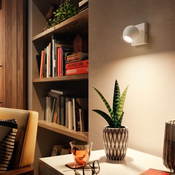 Philips Hue White Ambiance 8719514339224 BUCKRAM nástěnné bodové svítidlo 1xGU10 +SWITCH 5,5W/250lm 2200-6500K biela bluetooth