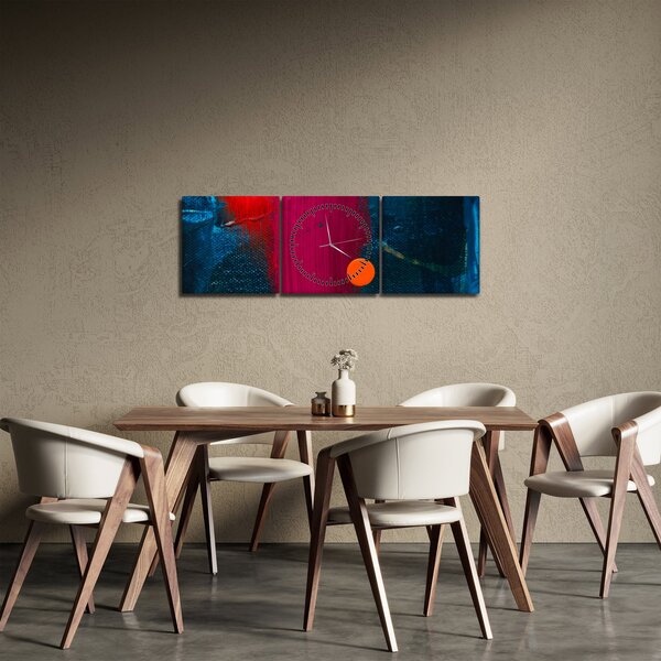 Obraz barvy (s hodinami) (90x30 cm)