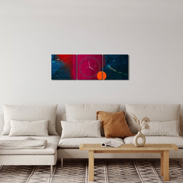 Obraz barvy (s hodinami) (90x30 cm)