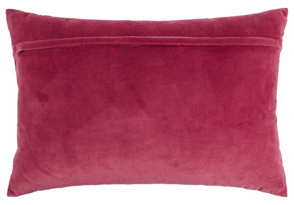 CHECKER VELVET Polštář 40 x 60 cm - červená/růžová