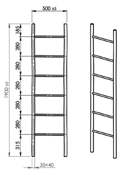 Gedy Gedy, BAMBUS sušák ručníků 500x1900x40mm, bambus, 1031