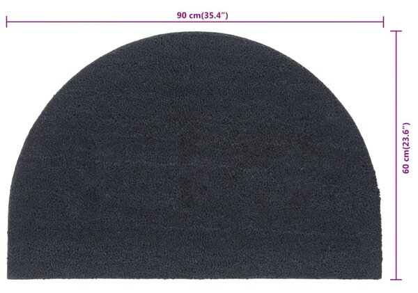 Rohožka před dveře tmavě šedá půlkruh 60x90 cm kokosové vlákno 155590