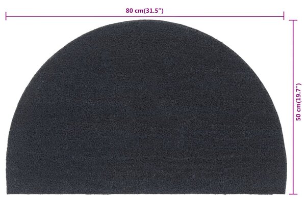 Rohožka před dveře tmavě šedá půlkruh 50x80 cm kokosové vlákno 155588