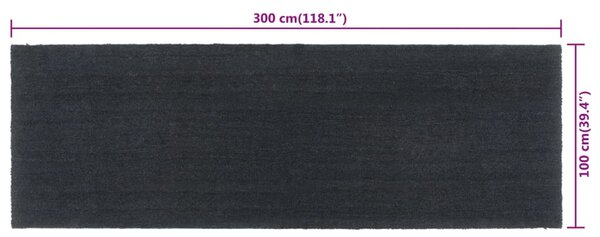 Rohožka před dveře tmavě šedá 100 x 300 cm kokosové vlákno 155595